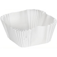 Capsules pour cupcakes de 5 cm carrées blanches - Best Products - 30 unités