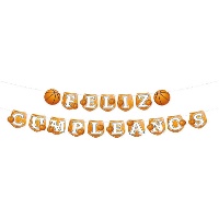 Guirlande « Joyeux anniversaire » thème basket - 4,00 m