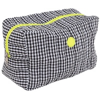 Trousse de toilette Vichy fluorescente de 24 x 12 x 16 cm