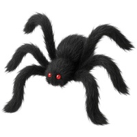 Araignée noire de 90 cm avec yeux rouges