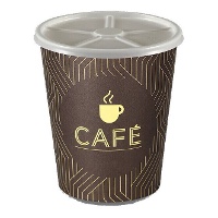Gobelets en carton de 200 ml pour café avec couvercle - 10 unités