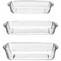 Plat carré 1,3 L, 1,95 L et 2,75 L - Borcam - lot de 3