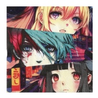 Serviette à Thème Manga de 16,5 x 16,5 cm - 20 unités