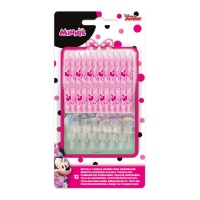 Bougies de Minnie en rose décorée - 12 unités