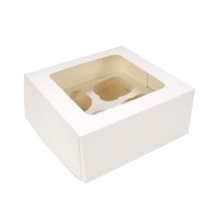 Boîte pour 4 cupcakes blanche