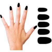 Ongles artificiels noirs courts - 12 unités