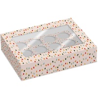 Boîte pour 12 cupcakes de Lumières de Noël - 2 unités