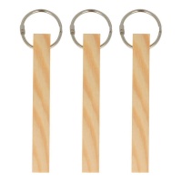 Porte-clés rectangulaires en bois de 11,5 x 1,5 x 1,5 cm - 3 unités