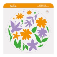 Pochoir de fleurs de 25 cm - Décora