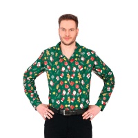 Chemise de Noël verte avec Père Noël