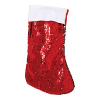 Chaussette à paillettes rouges de 45 cm