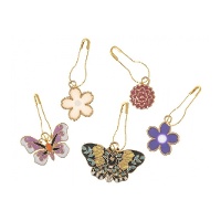 Marqueurs de maille en acier en forme de papillons et de fleurs - Milward - 5 unités