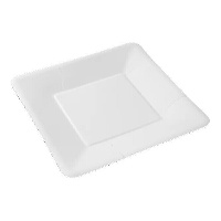 Assiettes carrées en carton blanc de 18 cm - 100 unités