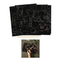 Cartes créatives à gratter sur le thème des animaux - 6 unités
