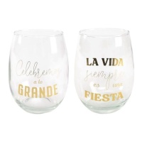 Verre de 600 ml avec message festif - 2 unités