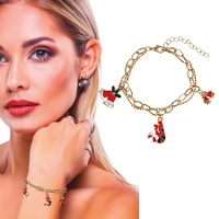 Bracelet avec des figurines de Noël dorées - 1 unité