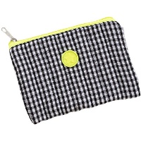 Trousse à carreaux Vichy fluo 17 x 12 cm