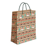 Sac cadeau de 60 x 45 x 12 cm en kraft avec motifs de Noël - 1 unité