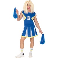 Costume de pom-pom girl bleu pour homme