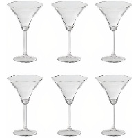 Lot de 6 verres à martini vintage - 260 ml