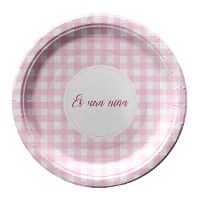 Assiettes motif « Es una niña » - 18 cm - Lot de 8