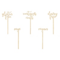 Piques ingrédients en bois - 5 unités