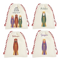 Sachet cadeau de 21 x 15 x 1 cm avec les Rois Mages assorti - 1 unité