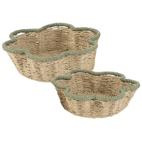 Panier bicolore ondulé de 28 x 28 x 8 cm - 2 unités