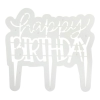 Découpeur de topper Happy Birthday moderne pour gâteau de 18,5 x 17 cm - PME