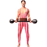 Déguisement d'homme fort rouge et blanc pour homme