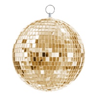 Boule de disco effet miroir doré champagne de 20 cm