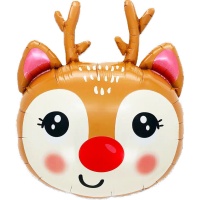 Ballon renne visage de 66 x 54 cm