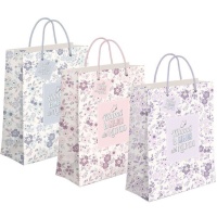 Sac cadeau de 32 x 26 x 10 cm Maman fleurs - 1 unité