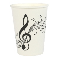 Gobelets à motifs de notes musicales de 270 ml - 10 unités