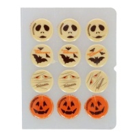 Figurines d'Halloween en chocolat blanc - 12 pièces