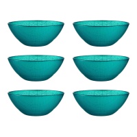 Bol de 15 cm en verre turquoise - 6 unités