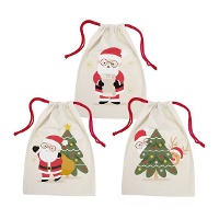 Sac cadeau 34 x 25 x 1 cm de Père Noël joyeux - 1 unité