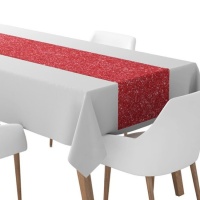 Chemin de table rouge pailleté de 40 cm - 2,50 m