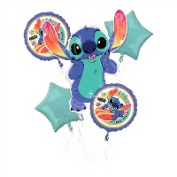 Bouquet de ballons Stitch surfeur - 5 pièces