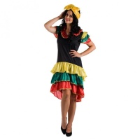 Costume de rumbera tricolore pour femme