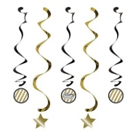 Pendentifs décoratifs Golden Birthday - 99 cm - 5 unités