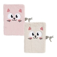 Journal de chat avec cadenas en peluche de 13,5 x 16 cm - 1 unité