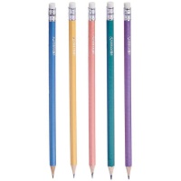 Crayons de couleur avec gomme - 5 unités