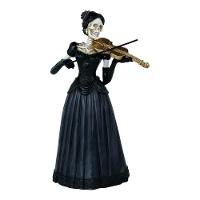 Squelette dame avec violon de 26 x 15 cm