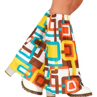 Couvre-bottes hippie des années 70 à motifs carrés