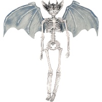 Pendentif vampire squelette avec des ailes de 40 cm