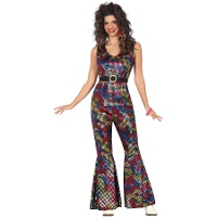 Costume de style disco aux couleurs vives pour femme