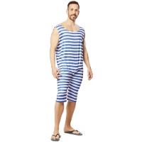 Déguisement de baigneur rétro bleu pour homme