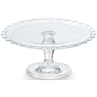 Support pour gâteaux en verre transparent de 26,4 x 26,4 x 12 cm