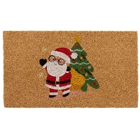 Paillasson de Père Noël avec cadeaux et arbre